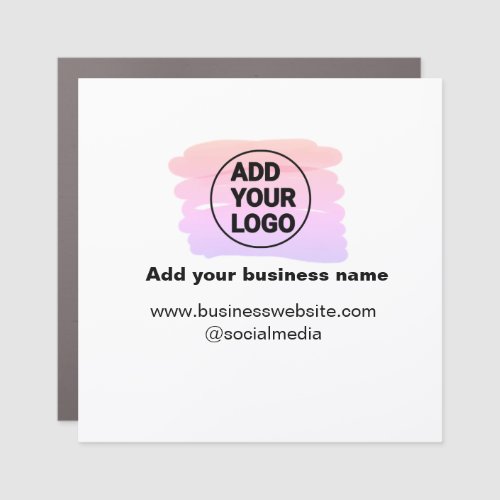 simple minimal add your logodesign watercolor     car magnet