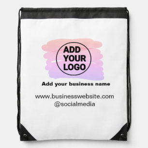 simple minimal add your logo/design watercolor     drawstring bag