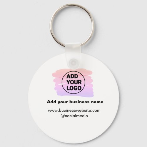 simple minimal add your logodesign watercolor     keychain