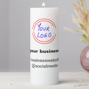 simple minimal add your logo/design watercolor pillar candle