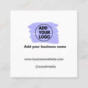simple minimal add your logo/design watercolor square business card