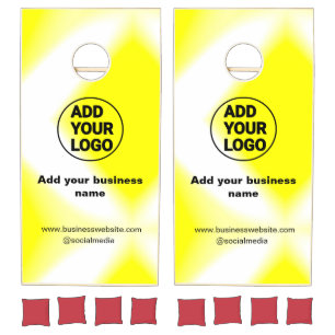 simple minimal add your logo/design yellow add web cornhole set