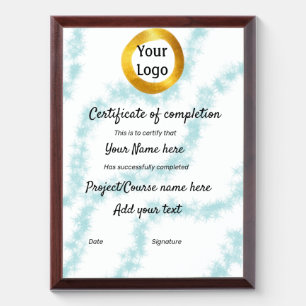 simple minimal add your logo gold certificate awa award plaque