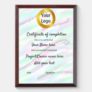 simple minimal add your logo gold certificate awa award plaque