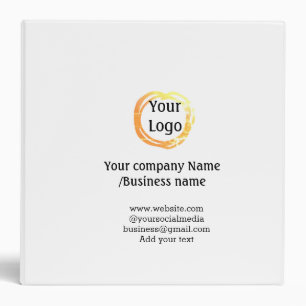 simple minimal add your logo gold website social 3 ring binder