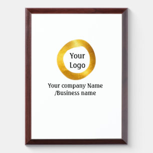 simple minimal add your logo gold website social t award plaque