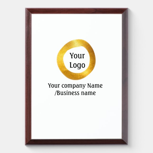 simple minimal add your logo gold website social t award plaque (Vertical)