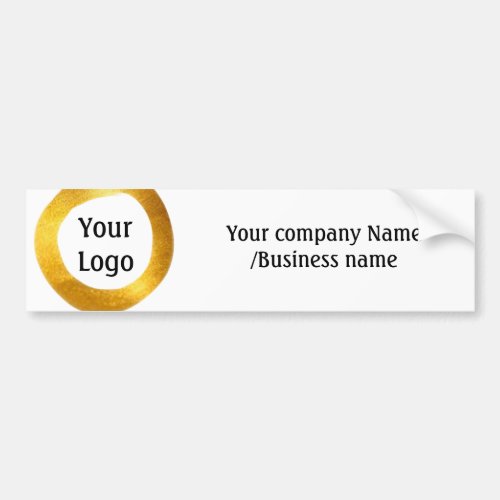 simple minimal add your logo gold website social t bumper sticker