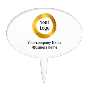 simple minimal add your logo gold website social t cake topper