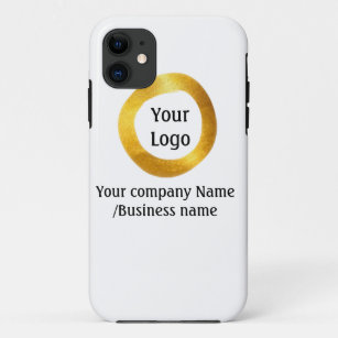 simple minimal add your logo gold website social t iPhone 11 case