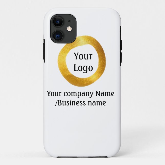 simple minimal add your logo gold website social t Case-Mate iPhone case (Back)