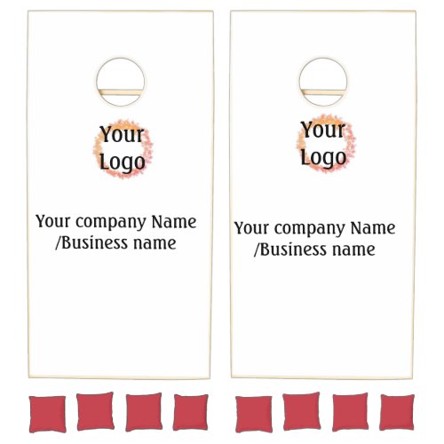 simple minimal add your logo gold website social t cornhole set