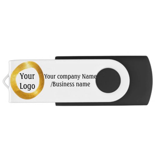 simple minimal add your logo gold website social t flash drive