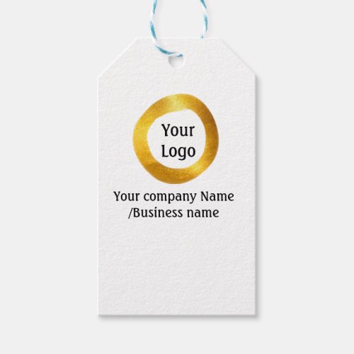 simple minimal add your logo gold website social t gift tags