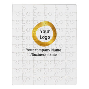 simple minimal add your logo gold website social t jigsaw puzzle
