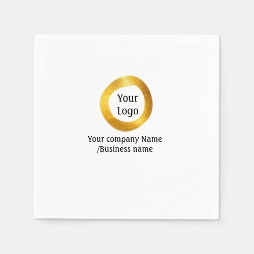 simple minimal add your logo gold website social t napkins
