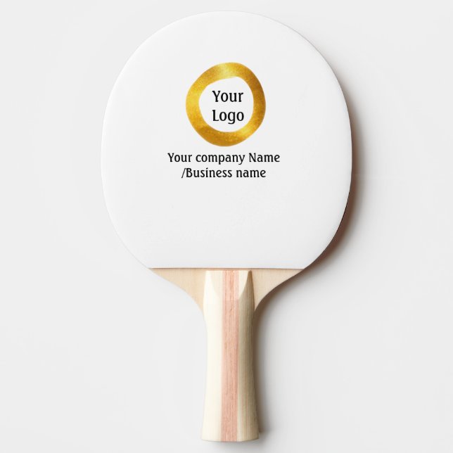simple minimal add your logo gold website social t ping pong paddle (Front)