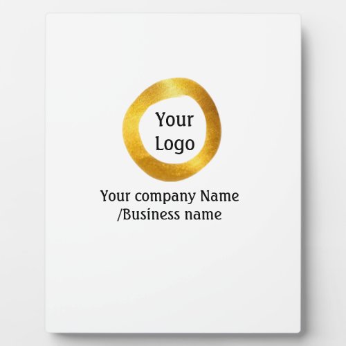 simple minimal add your logo gold website social t plaque