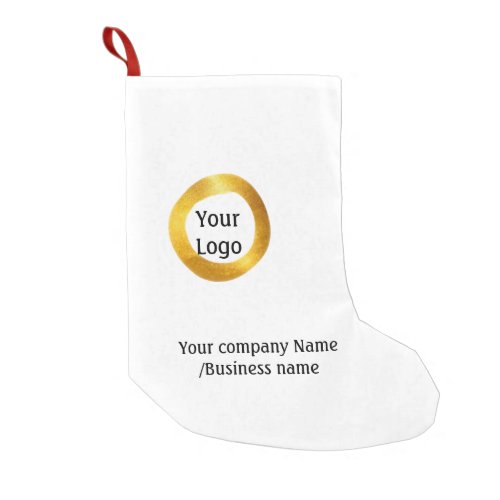 simple minimal add your logo gold website social t small christmas stocking