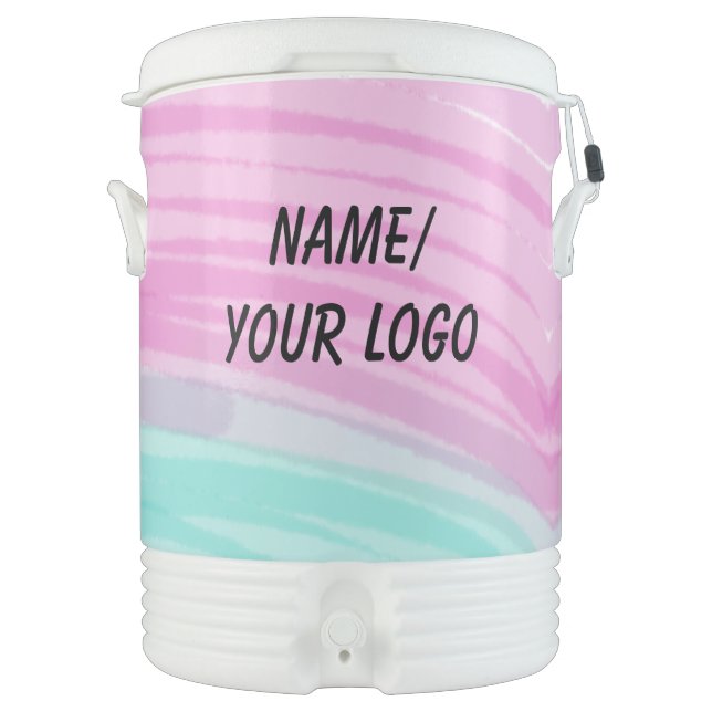 simple minimal add your logo name watercolor       beverage cooler (Front)