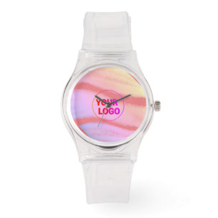 simple minimal add your logo name watercolor watch