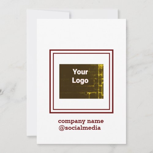 Simple minimal add your logo text name holiday card