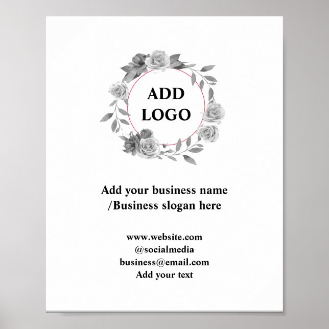 Simple minimal add your logo text name poster (Front)