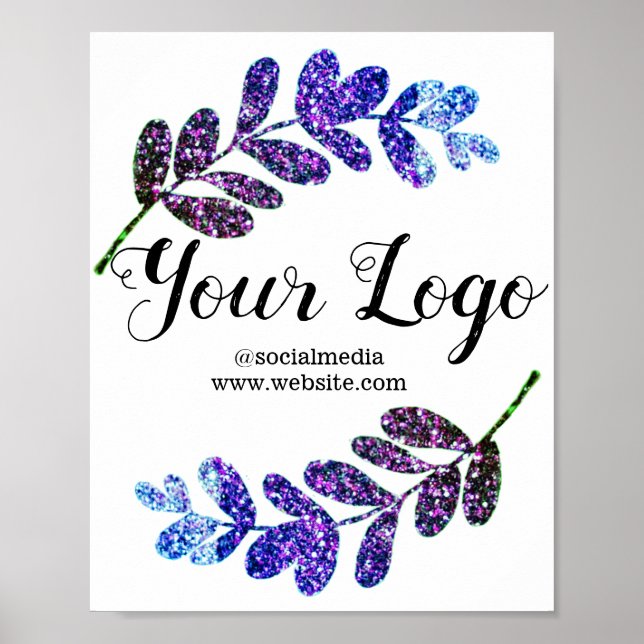 Simple minimal add your logo text name poster (Front)
