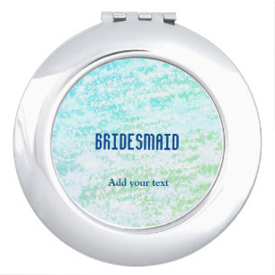 simple minimal add your name bridesmaid wedding c compact mirror