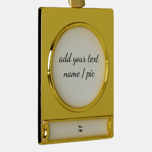 simple minimal add your name bridesmaid wedding  s gold plated banner ornament