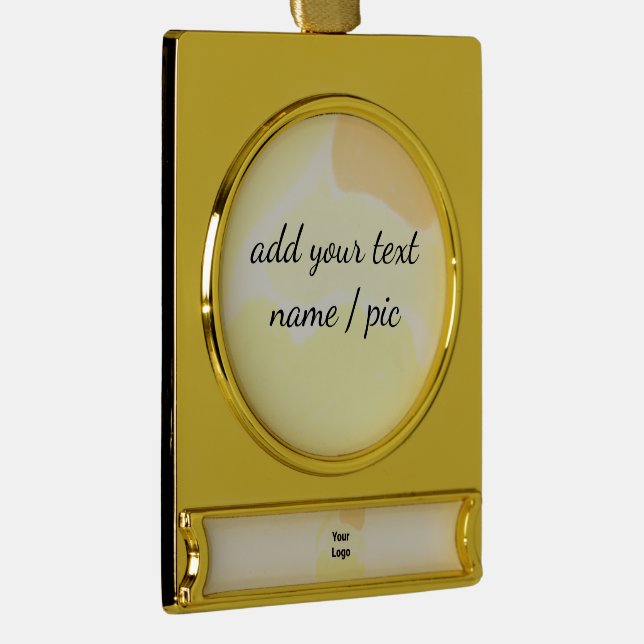 simple minimal add your name bridesmaid wedding  s gold plated banner ornament (Right)
