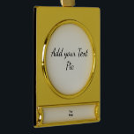 simple minimal add your name bridesmaid wedding  s gold plated banner ornament<br><div class="desc">design</div>