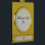 simple minimal add your name bridesmaid wedding  s gold plated banner ornament<br><div class="desc">design</div>