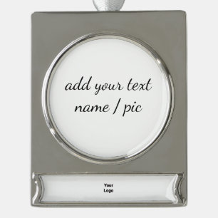 simple minimal add your name bridesmaid wedding s silver plated banner ornament