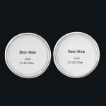 SIMPLE MINIMAL add your name custom best man Cufflinks<br><div class="desc">design</div>