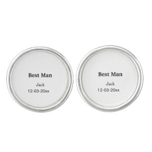 SIMPLE MINIMAL add your name custom best man Cufflinks