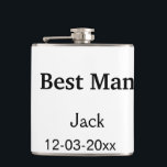 SIMPLE MINIMAL add your name custom best man Flask<br><div class="desc">design</div>