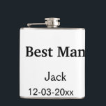 SIMPLE MINIMAL add your name custom best man Flask<br><div class="desc">design</div>