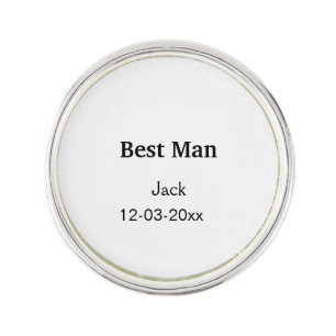 SIMPLE MINIMAL add your name custom best man Lapel Pin