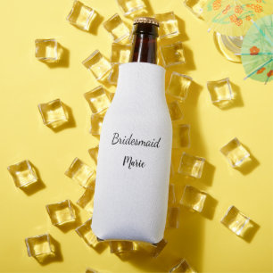 SIMPLE MINIMAL add your name custom bridesmaid   C Bottle Cooler