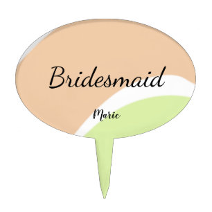 SIMPLE MINIMAL add your name custom bridesmaid C Cake Topper