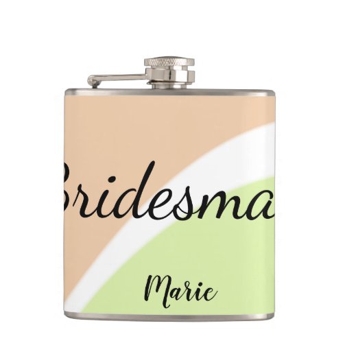 SIMPLE MINIMAL add your name custom bridesmaid   C Flask