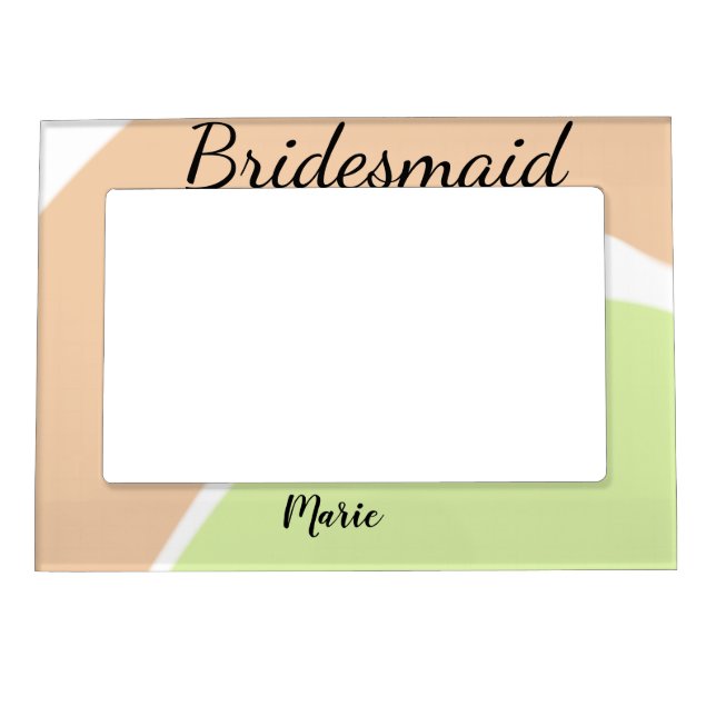 SIMPLE MINIMAL add your name custom bridesmaid   C Magnetic Frame (Front)