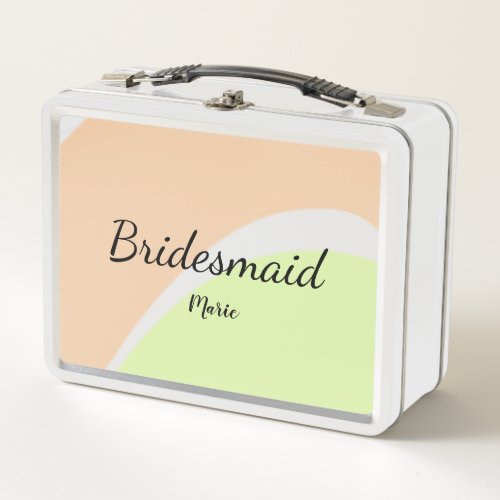 SIMPLE MINIMAL add your name custom bridesmaid   C Metal Lunch Box