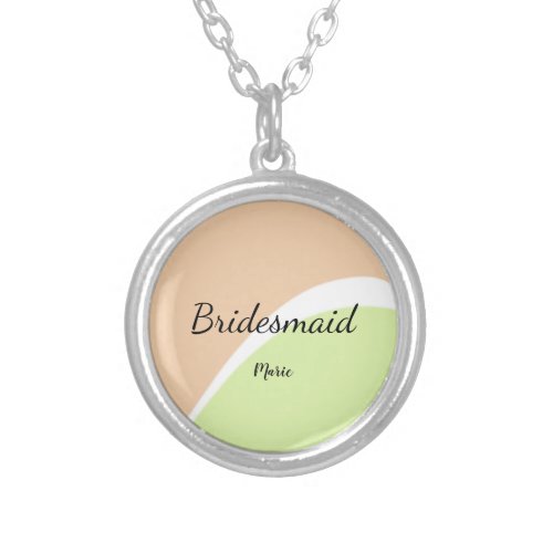 SIMPLE MINIMAL add your name custom bridesmaid   C Silver Plated Necklace