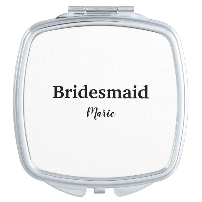 SIMPLE MINIMAL add your name custom bridesmaid    Compact Mirror (Front)