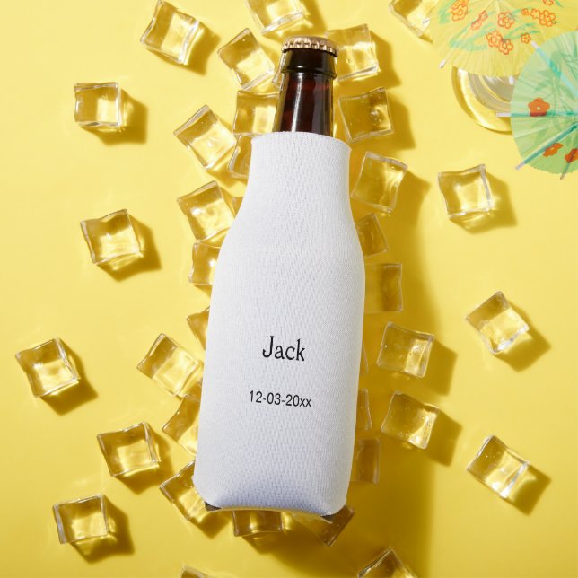SIMPLE MINIMAL add your name custom groomsman  Bottle Cooler (In Situ Summer)