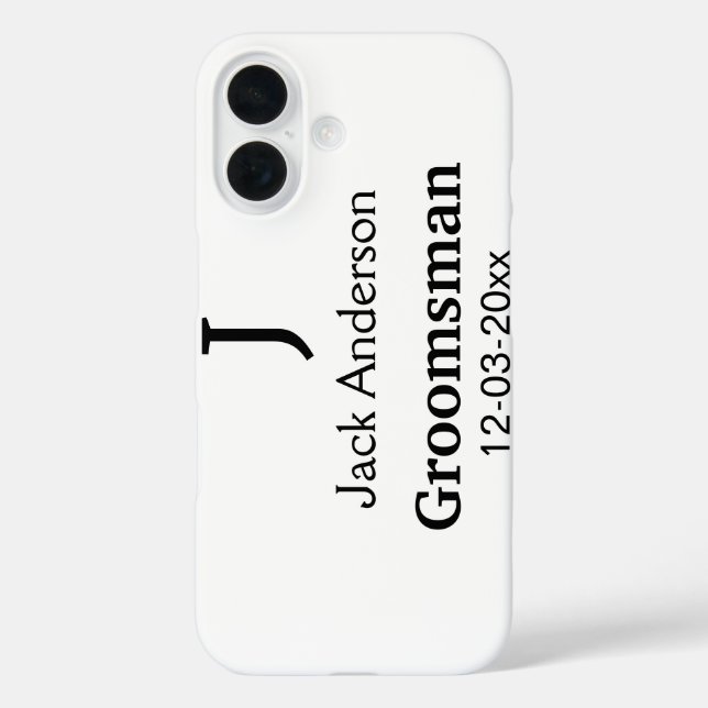 SIMPLE MINIMAL add your name custom groomsman  Case-Mate iPhone Case (Back)