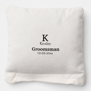 SIMPLE MINIMAL add your name custom groomsman Cornhole Bags