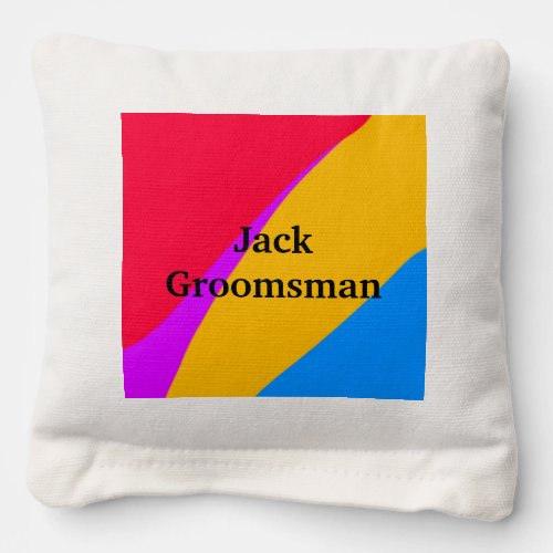 SIMPLE MINIMAL add your name custom groomsman  Cornhole Bags